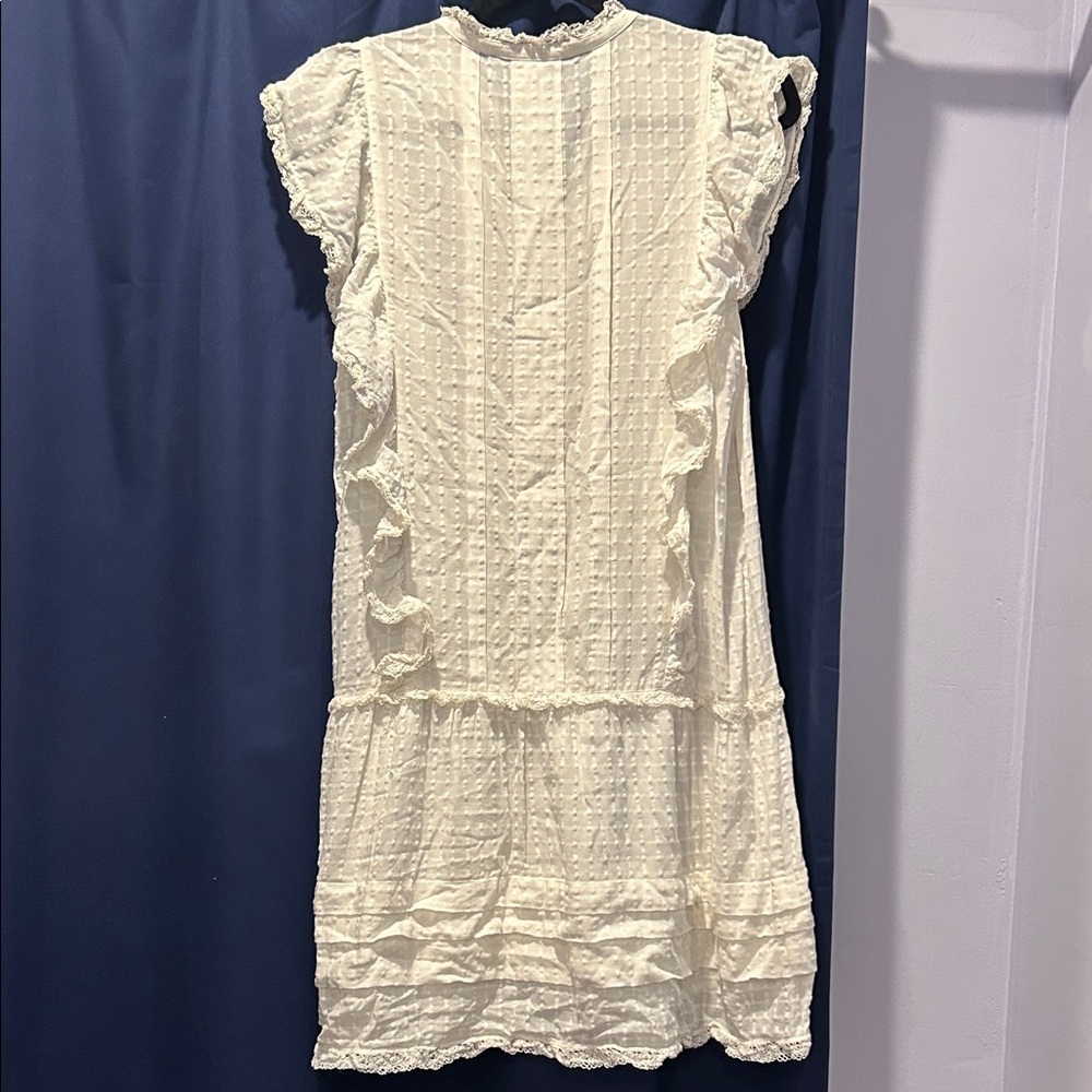 Chic White Ruffled Mini Dress - Picture 2 of 6